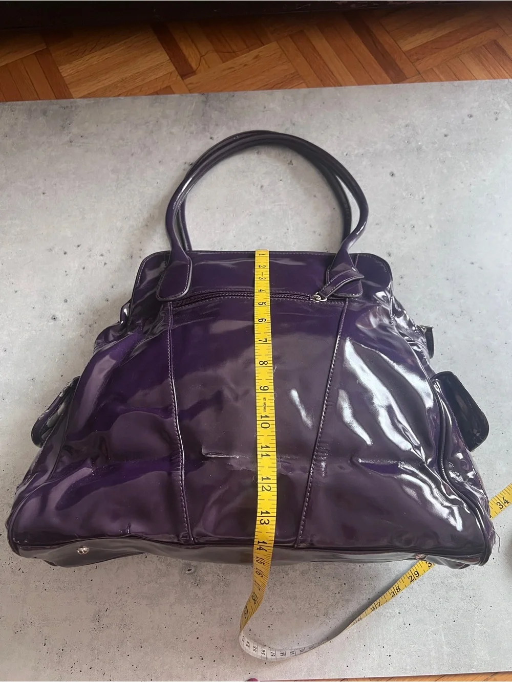Purple Patent Tote Bag for Women EUC
